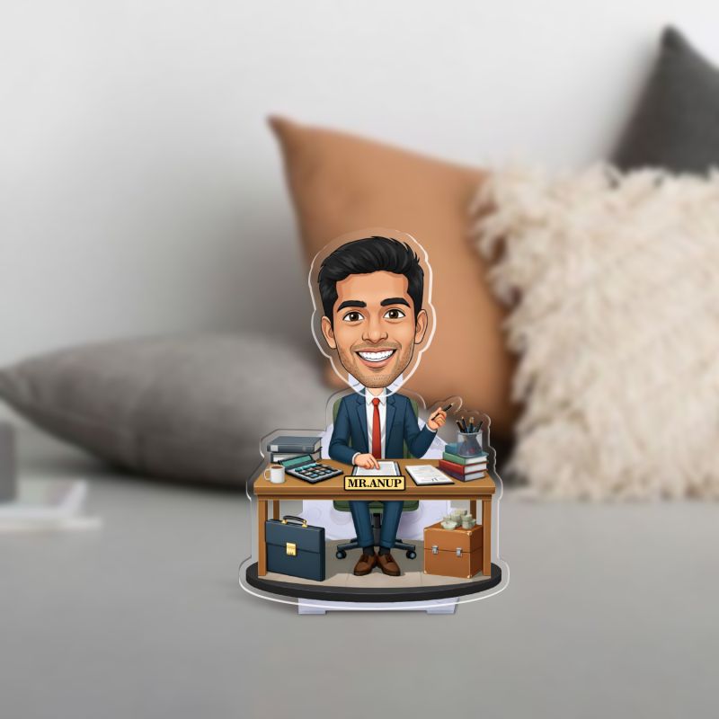Personalized Chartered Accountant Bobblehead Caricature Gift for CA CA Gift for Students, Aspirants Thankyou Gift for Ca Battery Powered Moving Head for Home Decor & Office Desk